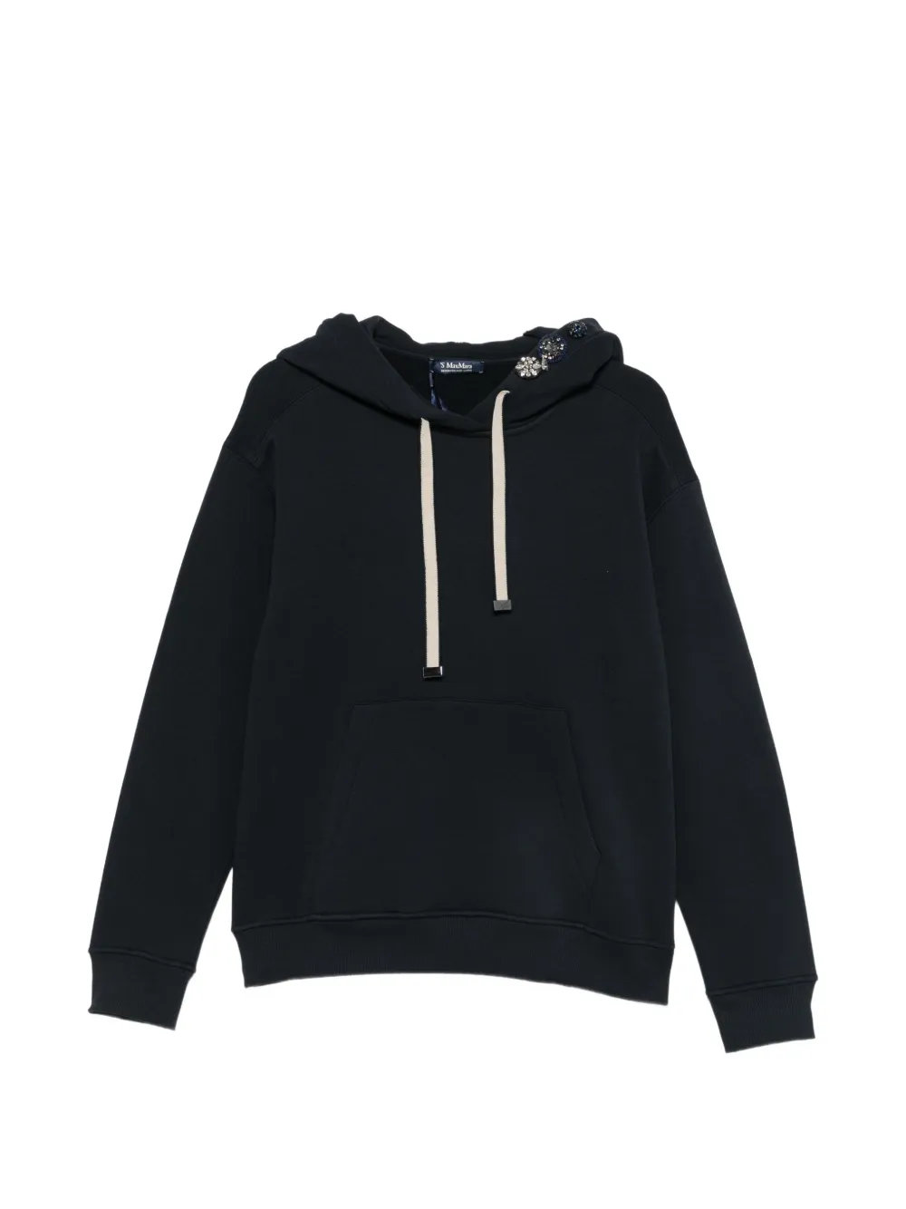 'S Max Mara Aurora crystal-embellished drawstring hoodie - Black