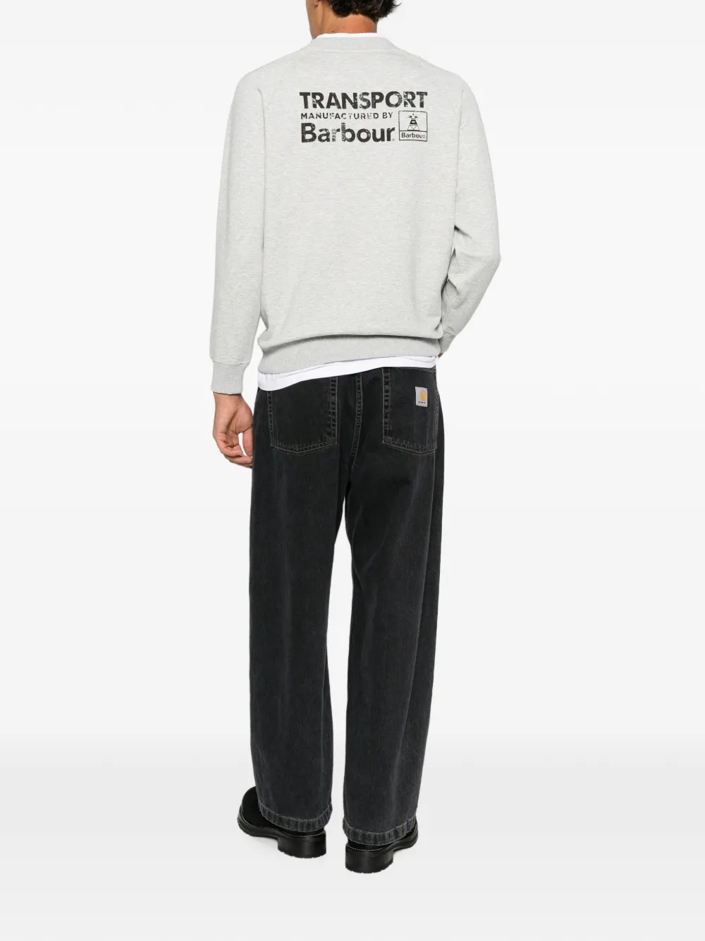Barbour Trui met raglan mouwen en logo-print Grijs