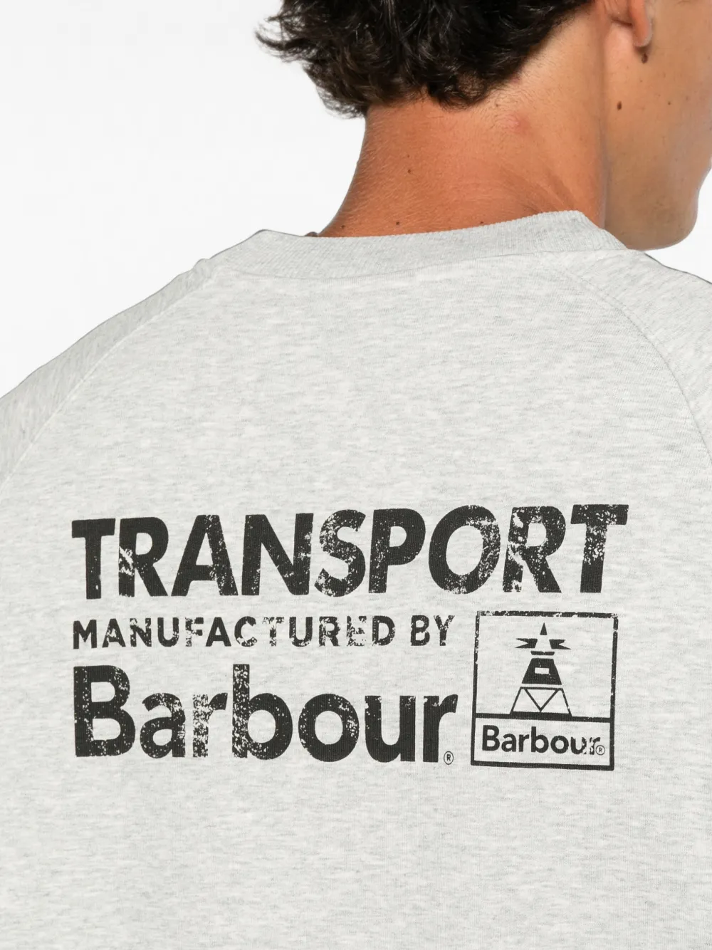 Barbour Trui met raglan mouwen en logo-print Grijs