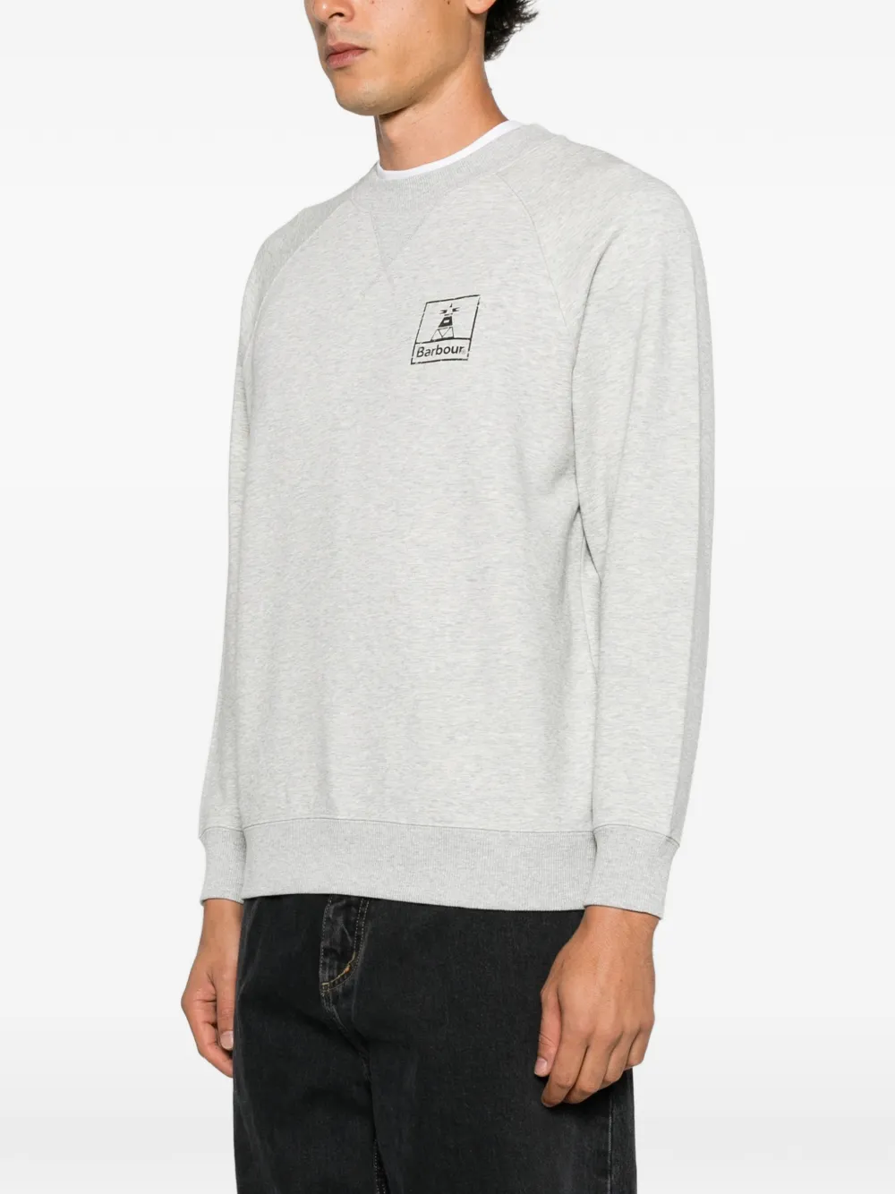 Barbour Trui met raglan mouwen en logo-print Grijs