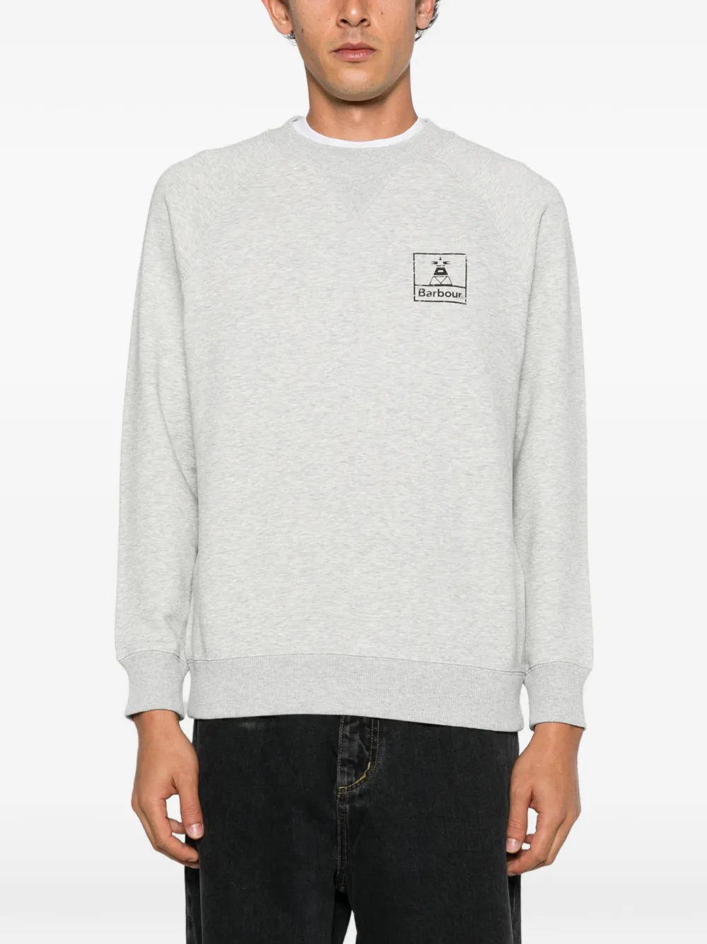Barbour Trui met raglan mouwen en logo-print Grijs