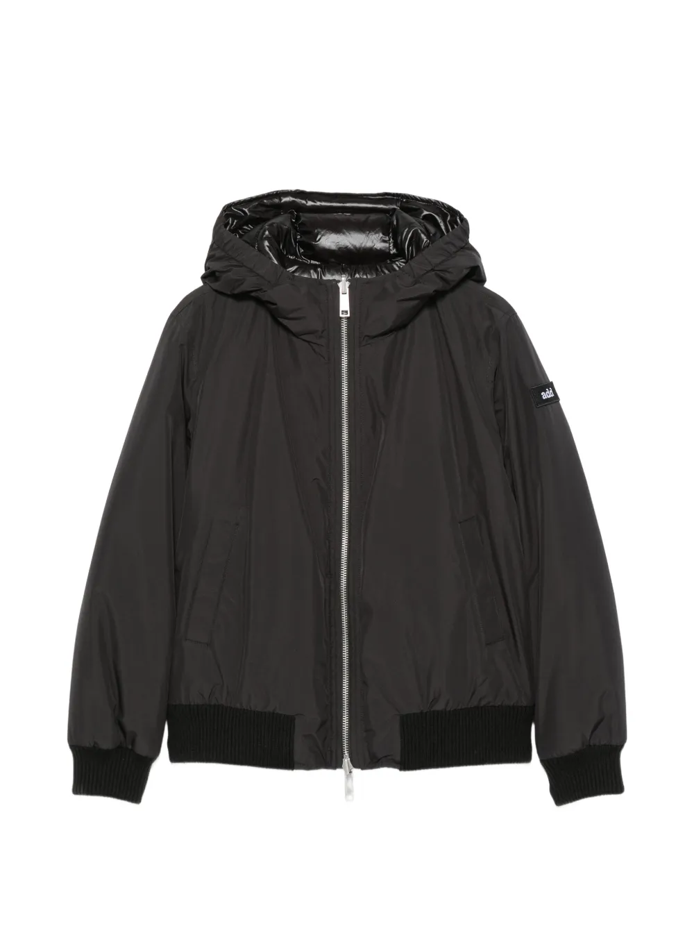 Add Kids logo-patch hooded jacket - Nero