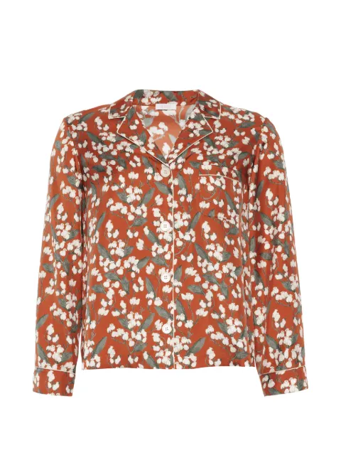 ERES Lisière floral-print silk pajama shirt