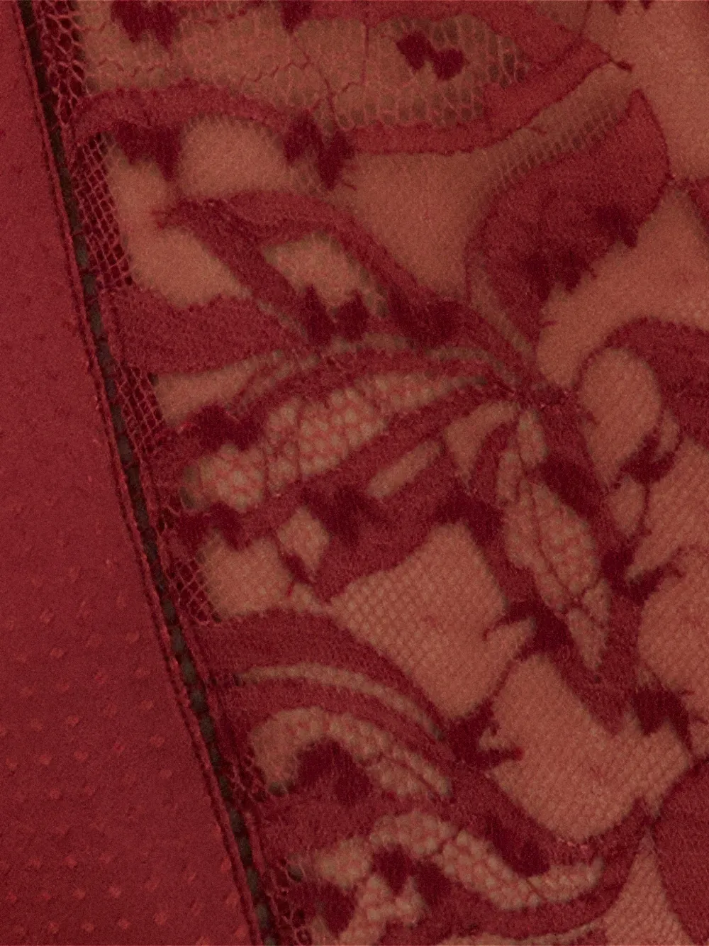 ERES Porte-Bonheur body met kanten vlakken Rood