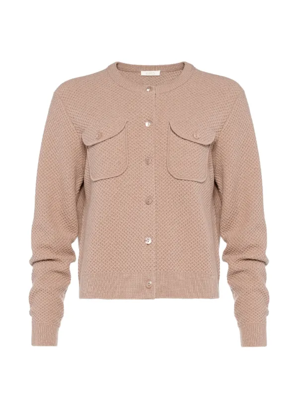 Eres Bonjour Waffle-knit Cardigan in Neutrals