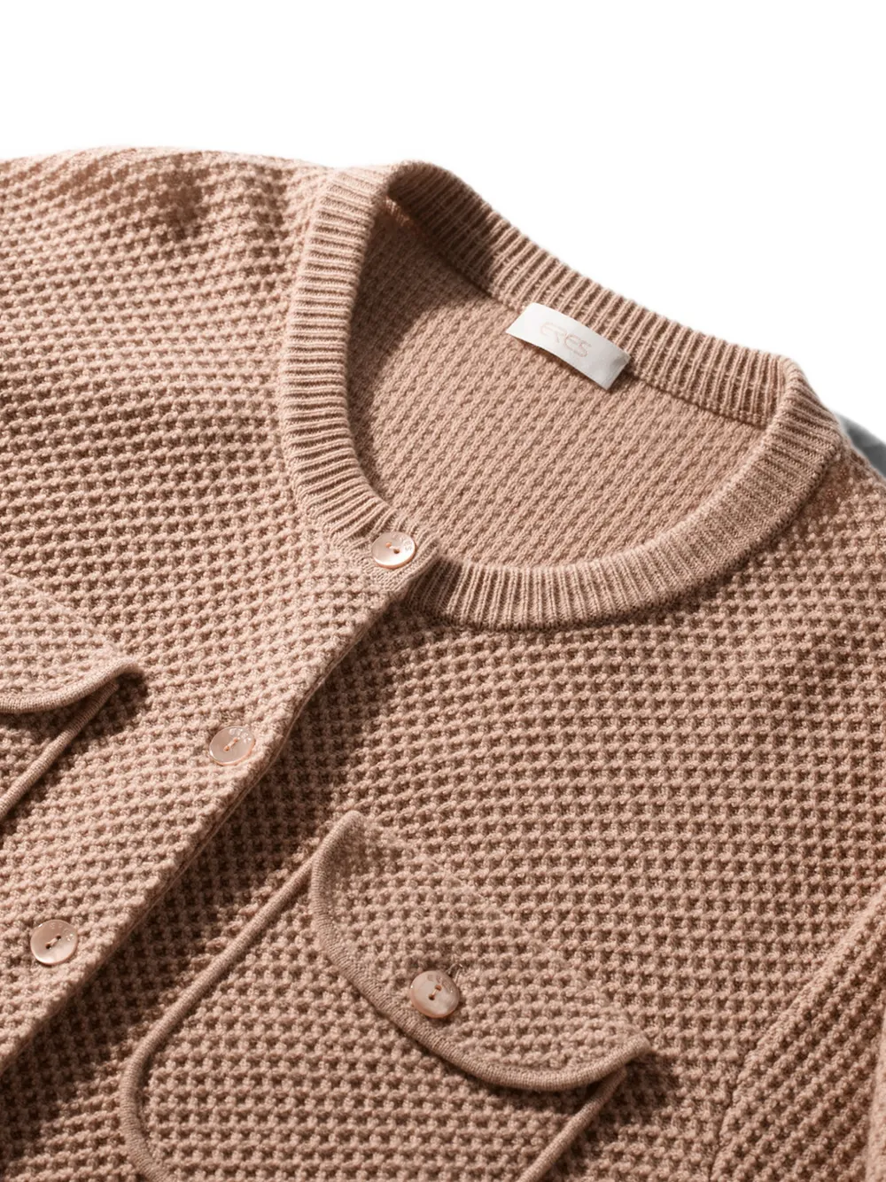 ERES Bonjour Waffle-knit Cardigan in Neutrals, view 5
