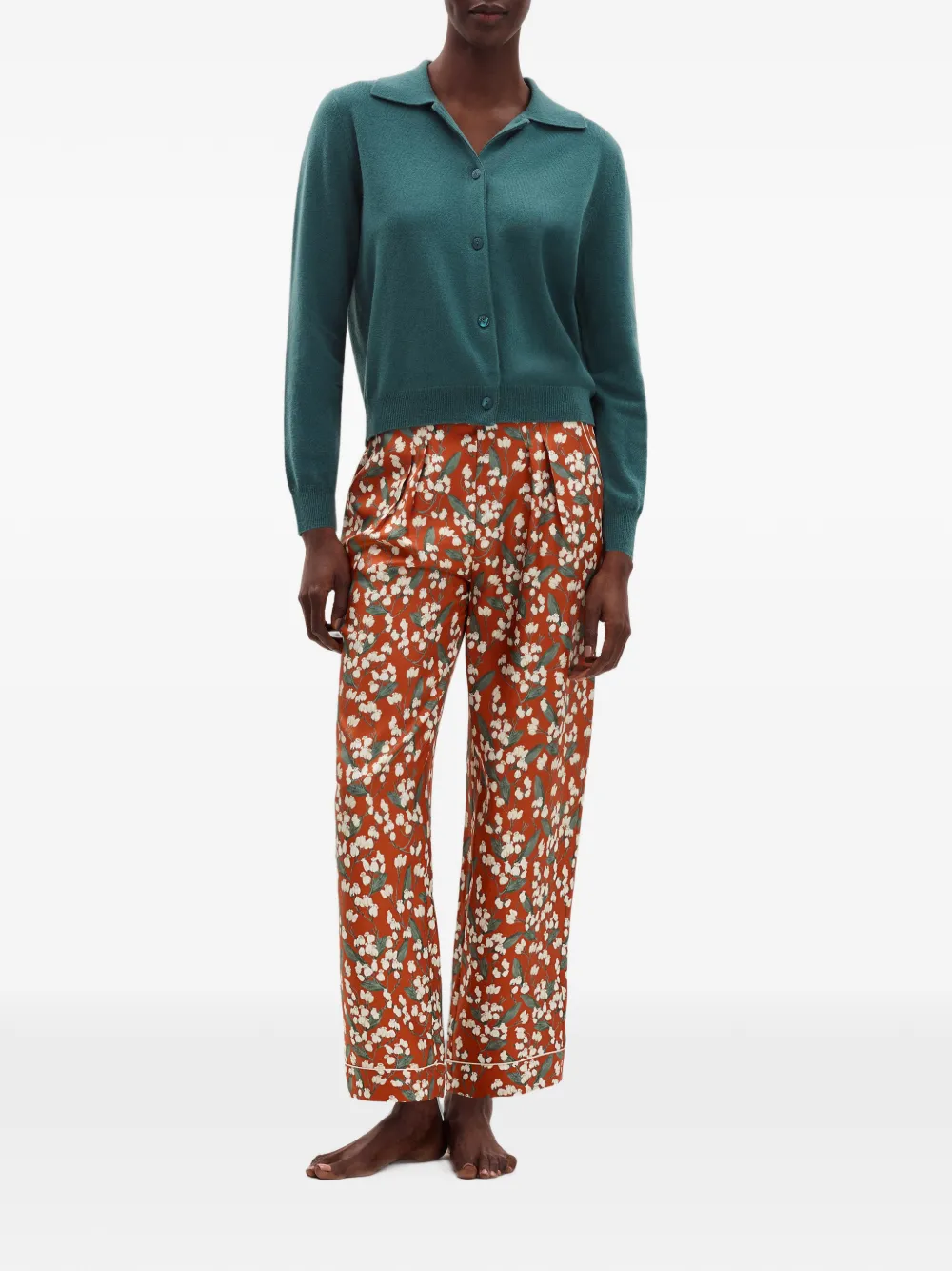 ERES Photocall Collared Cardigan in Green, view 2