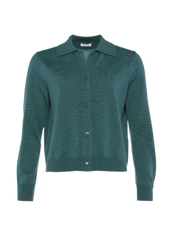 Eres Photocall Collared Cardigan in Green