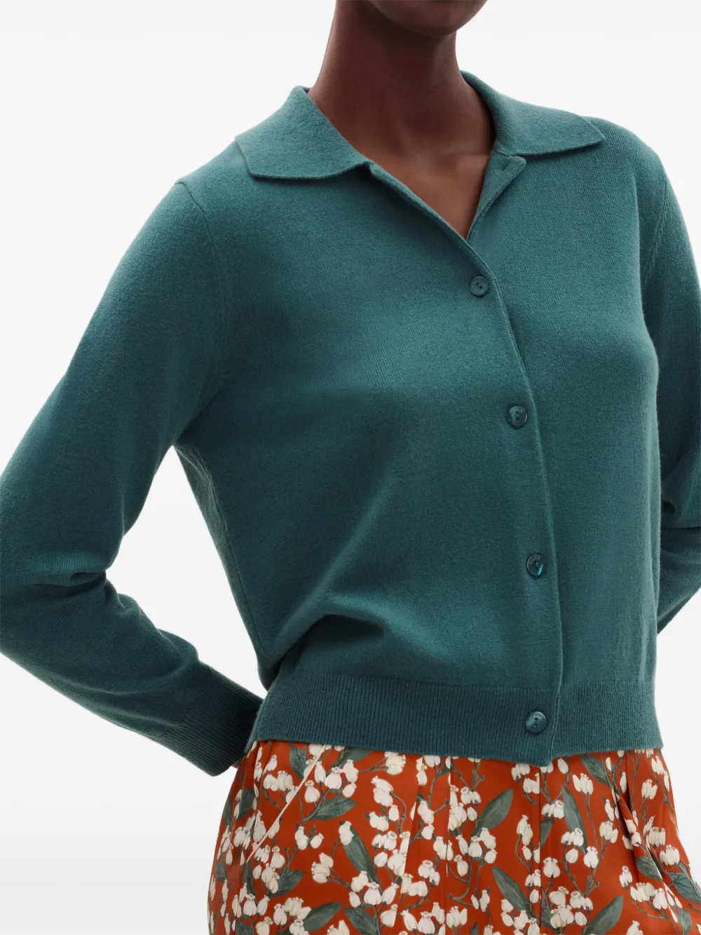 ERES Photocall Collared Cardigan in Green, view 5