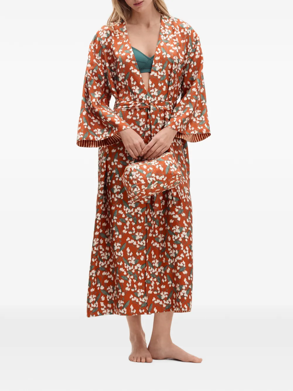 ERES Resonances kimono met bloemen-print Oranje