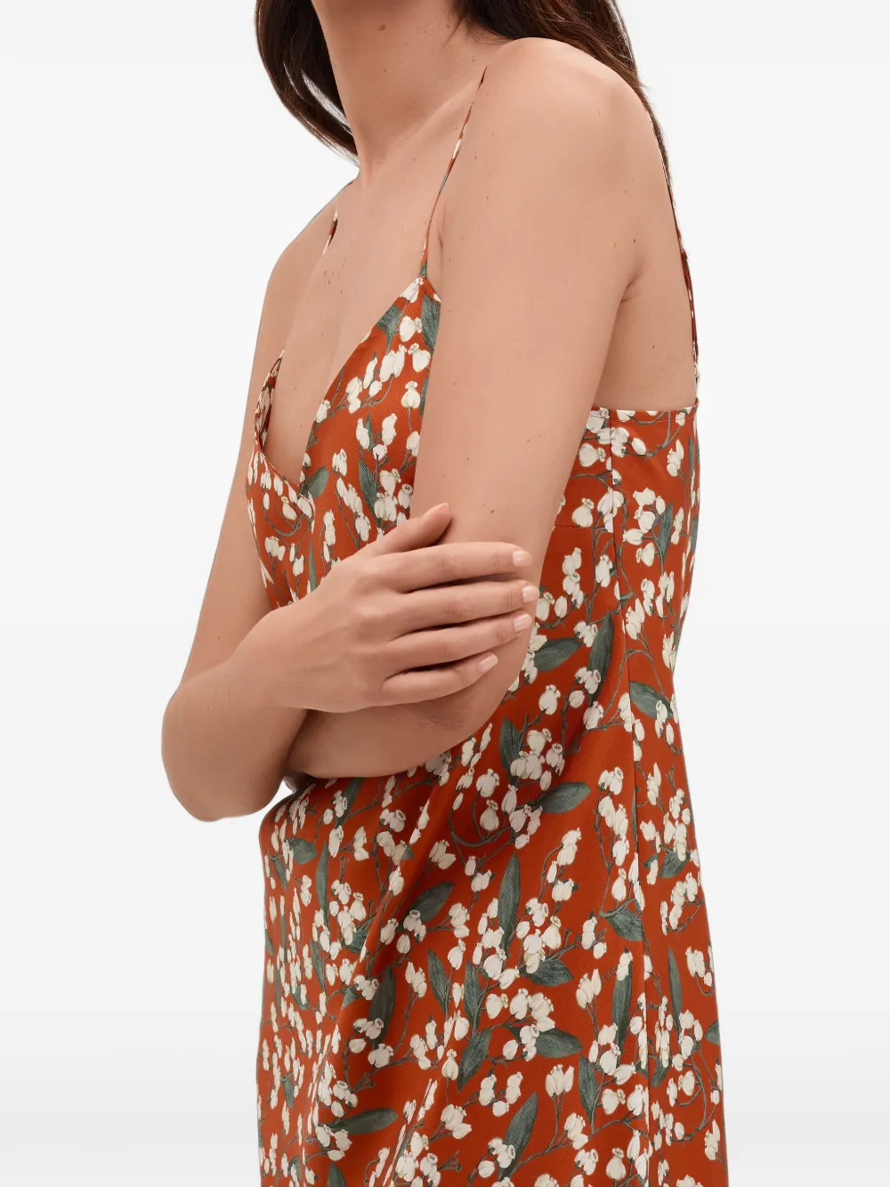 ERES Clarine nachtjapon met bloemenprint Oranje