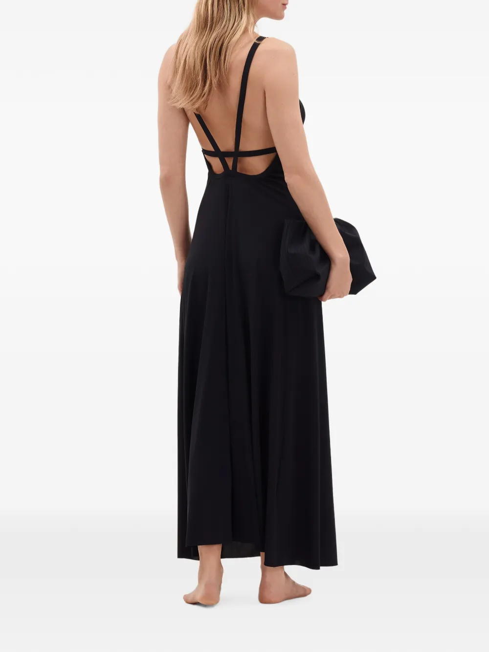 ERES Amber flared maxi-jurk met bandjes Zwart