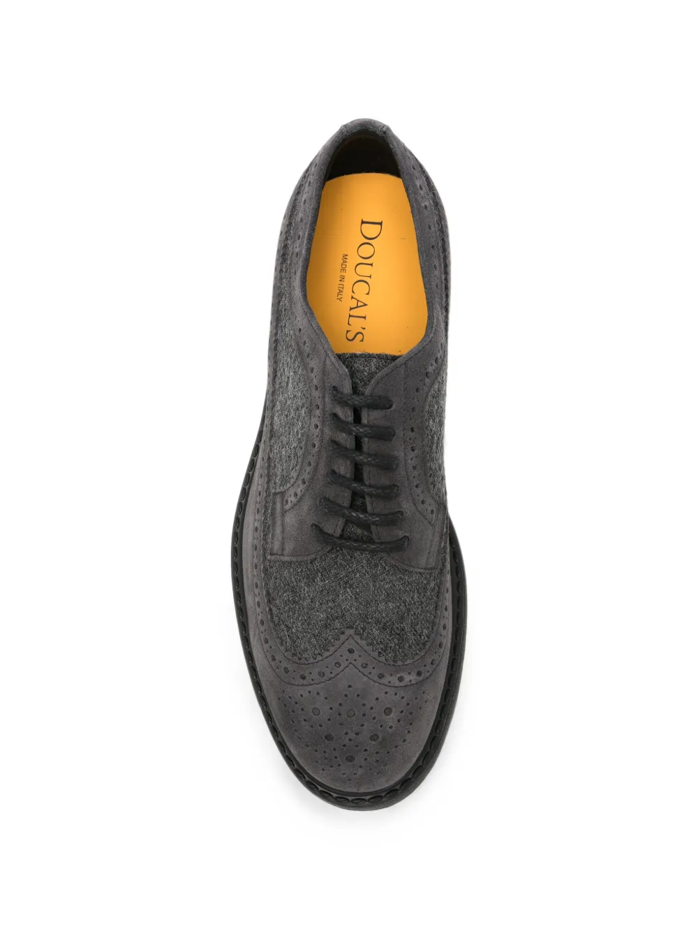 Doucal's brogue-detail panelled Derby shoes Grijs