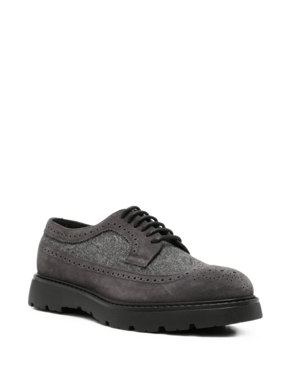 Doucal's brogue-detail panelled Derby shoes Grijs