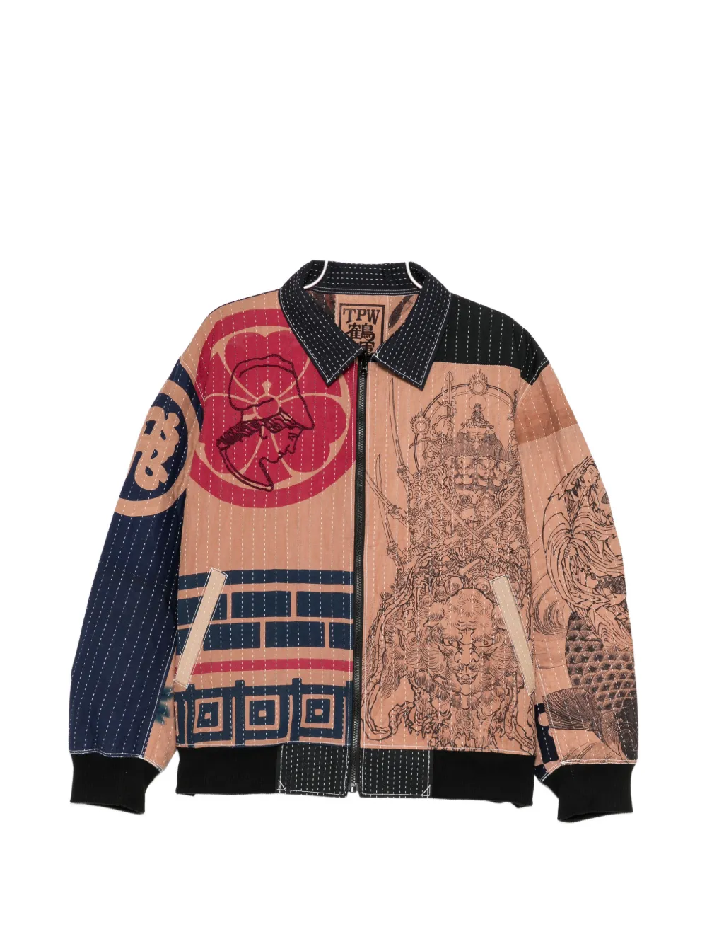 TP WORKS all-over graphic-print shirt jacket - Arancione