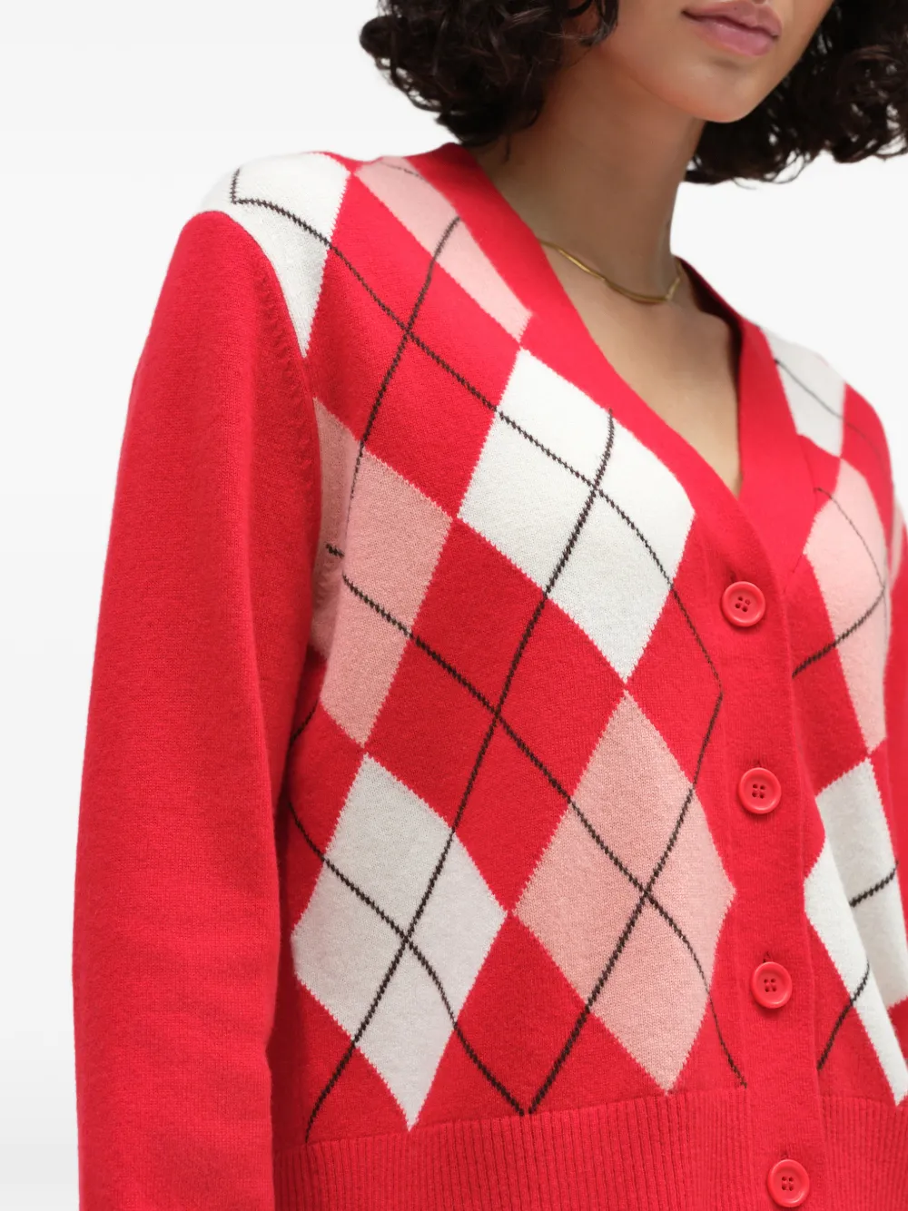 Chinti & Parker Vest met argyle patroon Rood