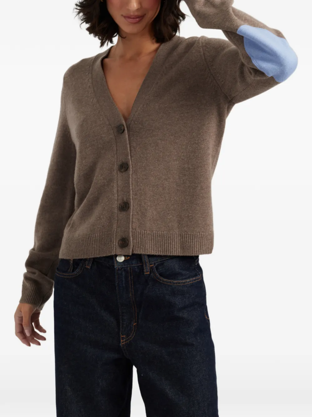 Chinti & Parker Vest met elleboogpatches Bruin