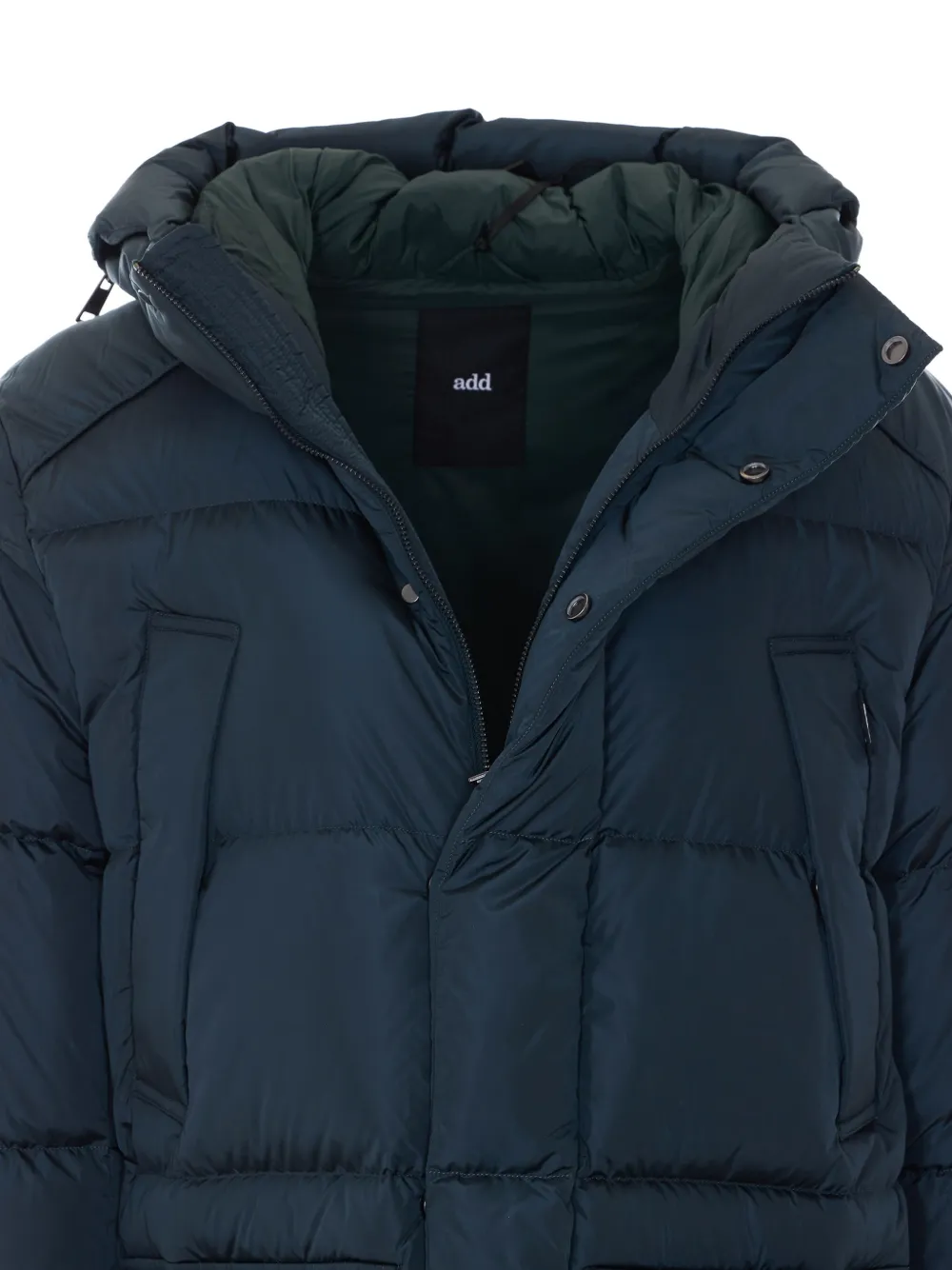 Add Nylongloss gewatteerde jas met capuchon Blauw