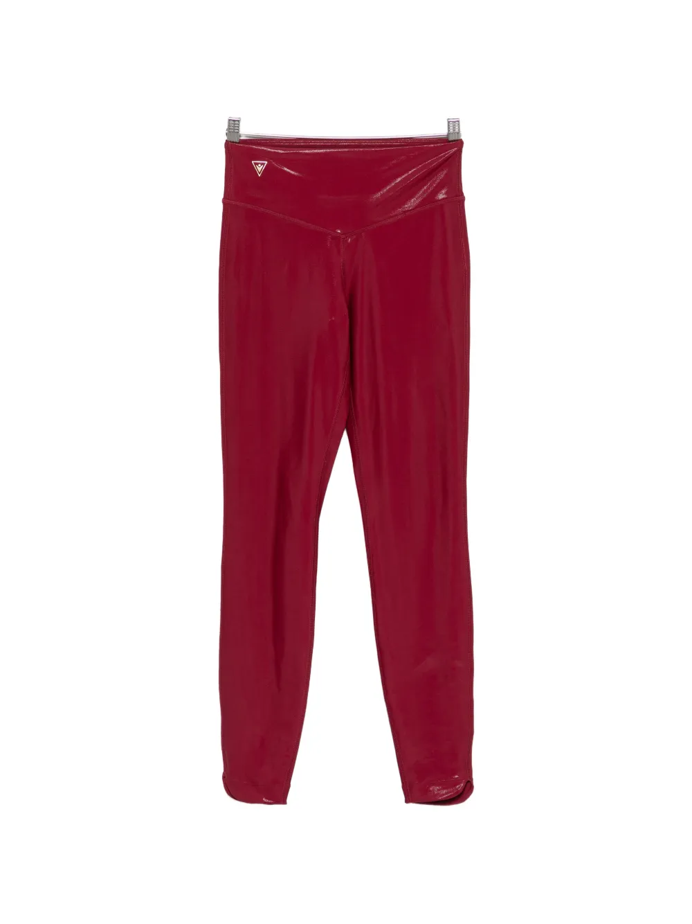 MACRON metallic-effect logo-patch performance leggings - Rot