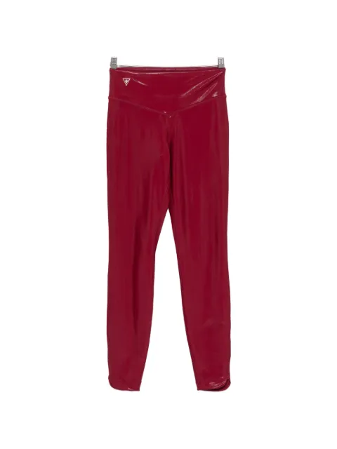 MACRON metallic-effect logo-patch performance leggings