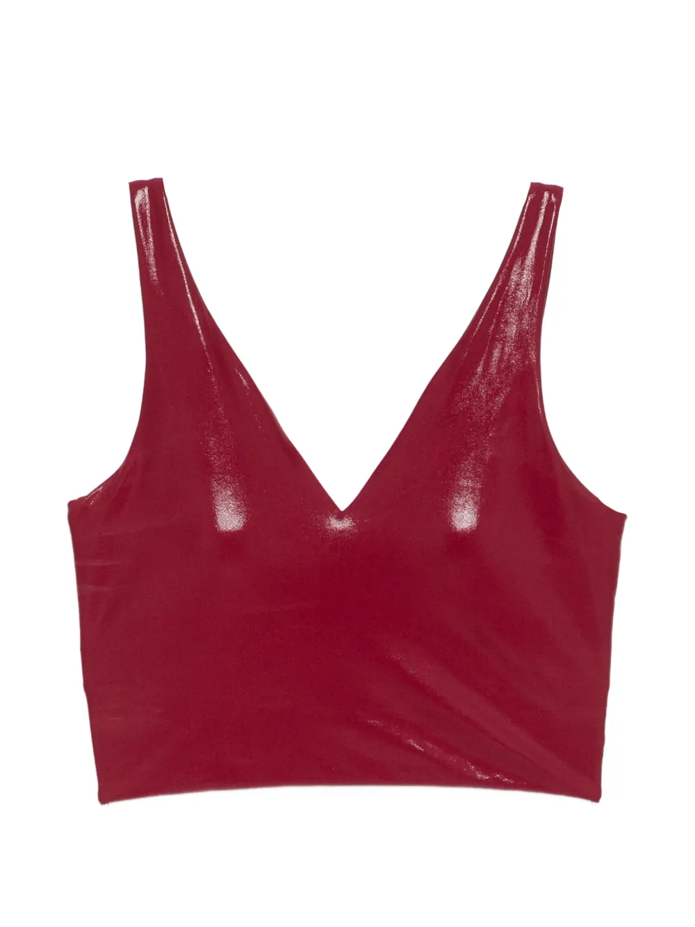 MACRON V-neck cropped performance top