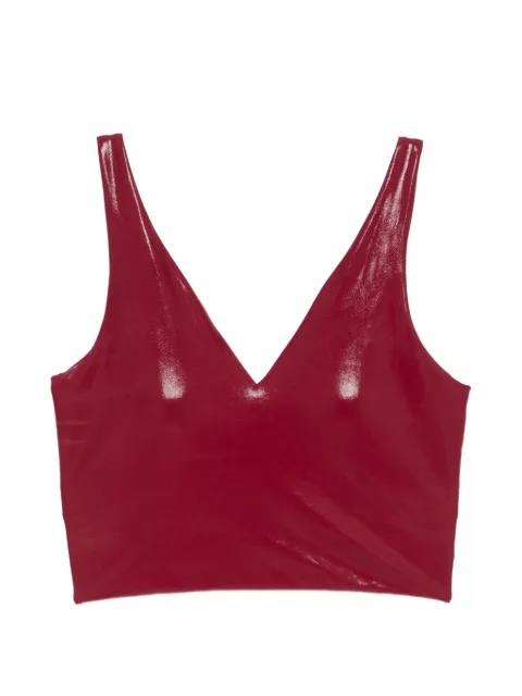 MACRON V-neck cropped performance top