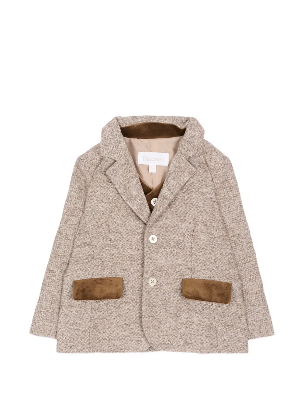Patachou herringbone-pattern blazer - Nude