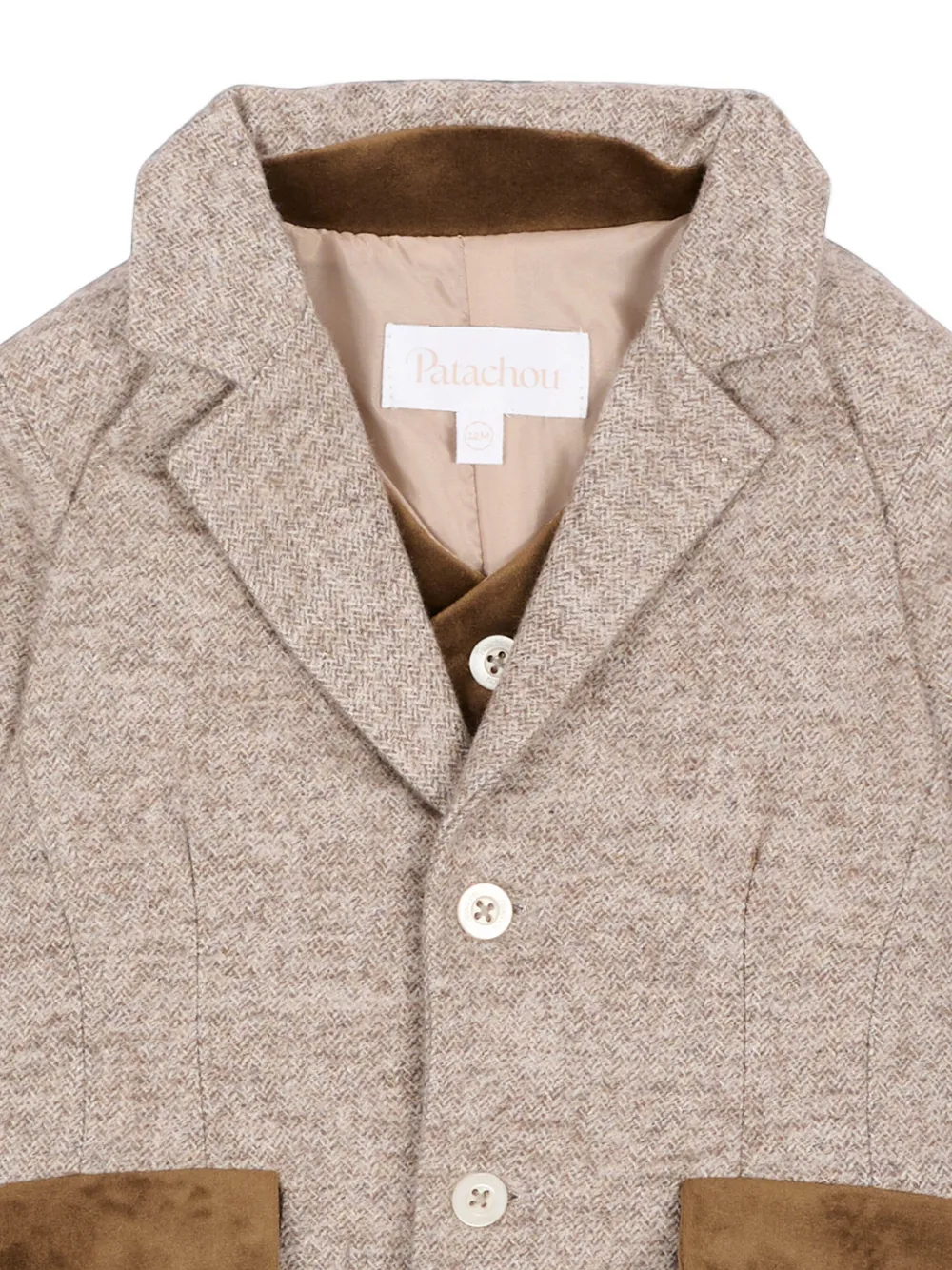 Patachou Blazer met visgraatpatroon Beige