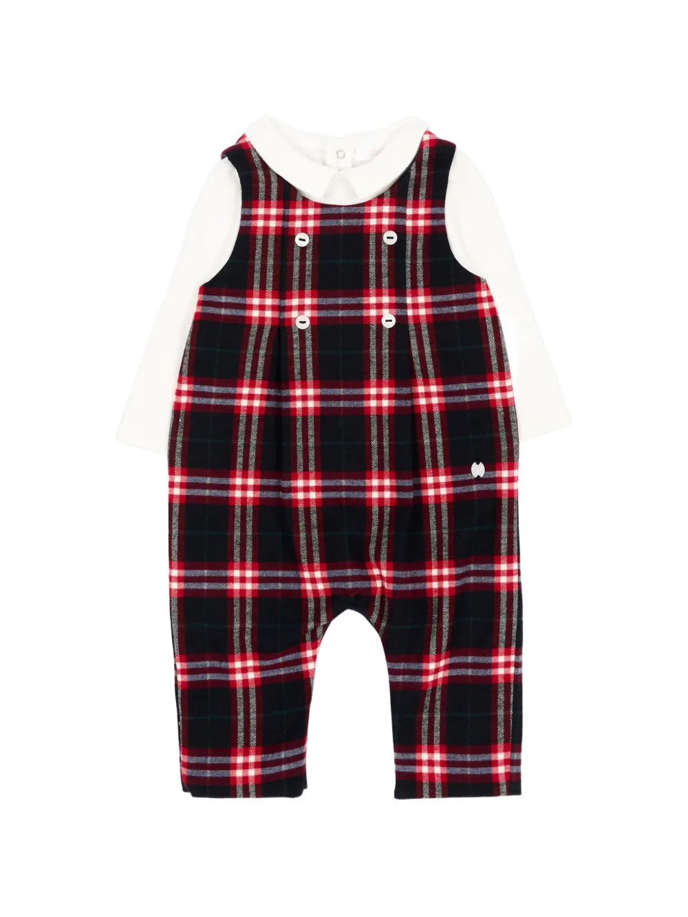 Patachou check-pattern romper - Schwarz
