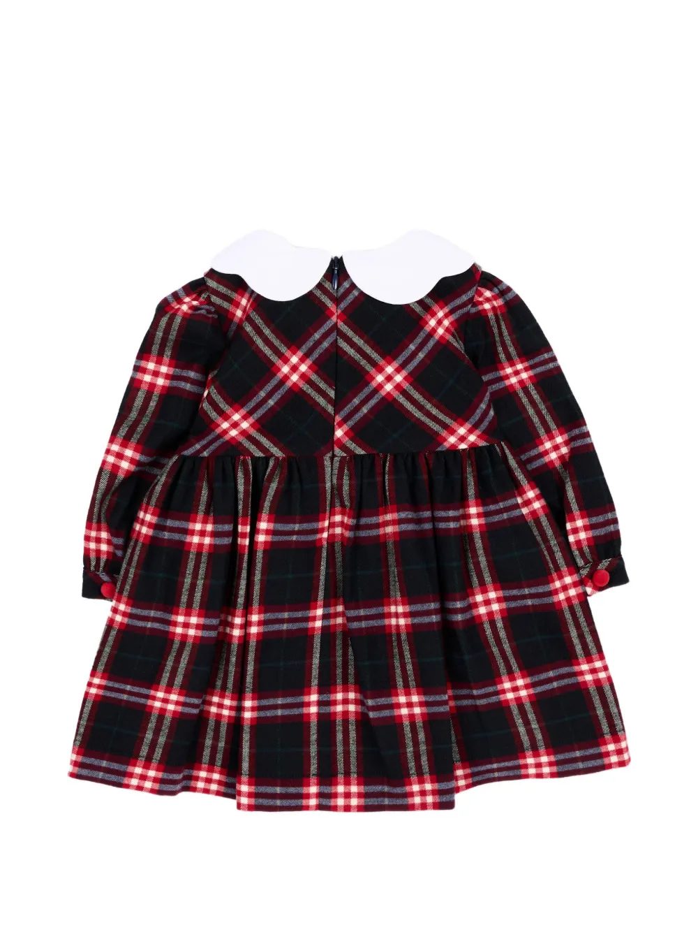 Patachou Gesmockte jurk met tartan-ruit Zwart