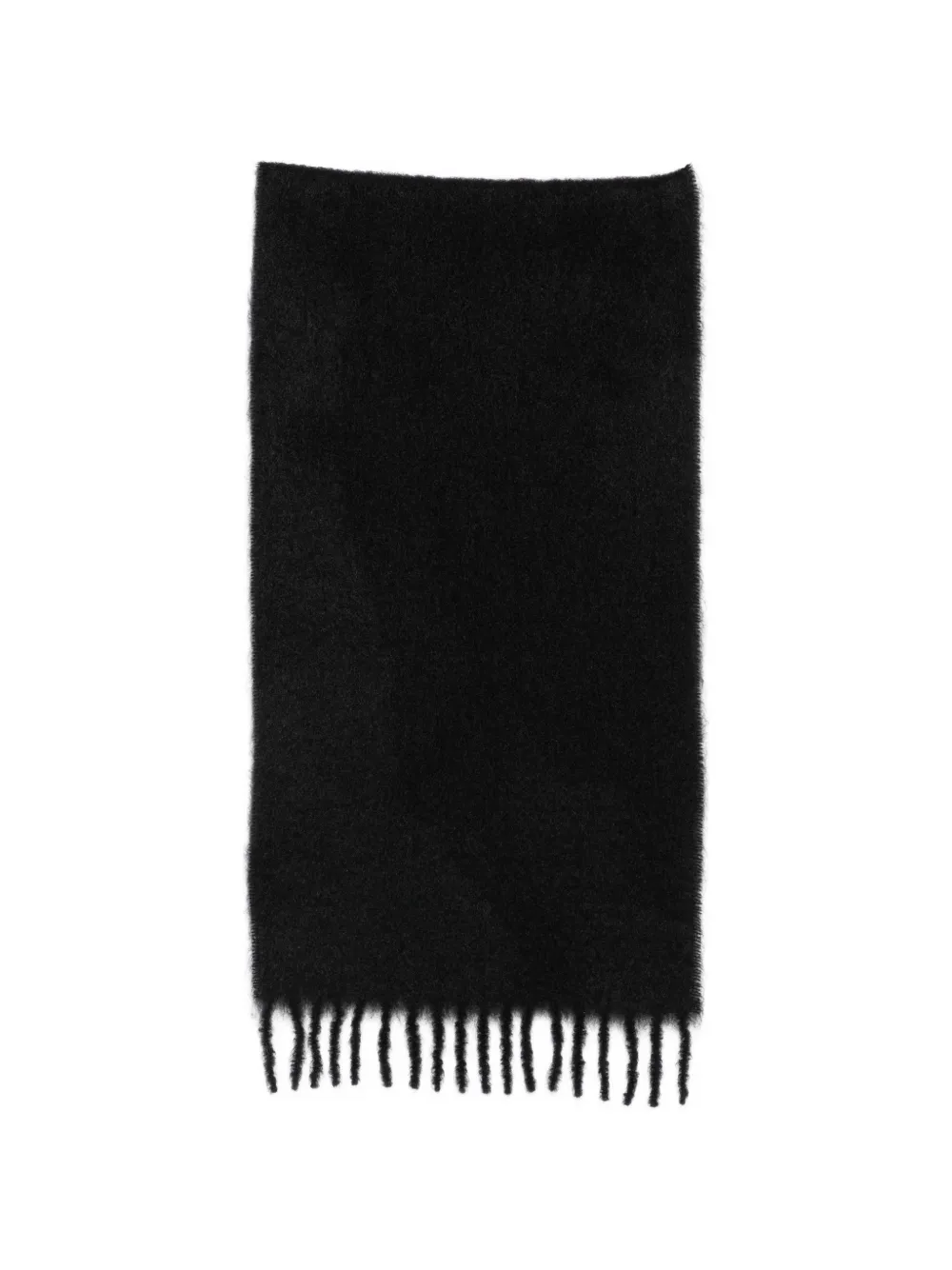 The Row Uma Fringed Scarf In Black