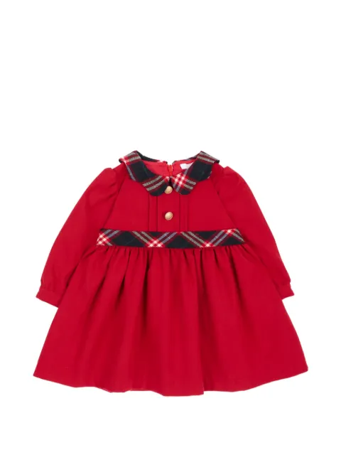 Patachou tartan-trim pleated dress