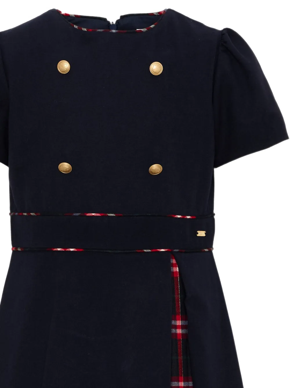 Patachou Jurk verfraaid met knopen en tartan-ruit Blauw