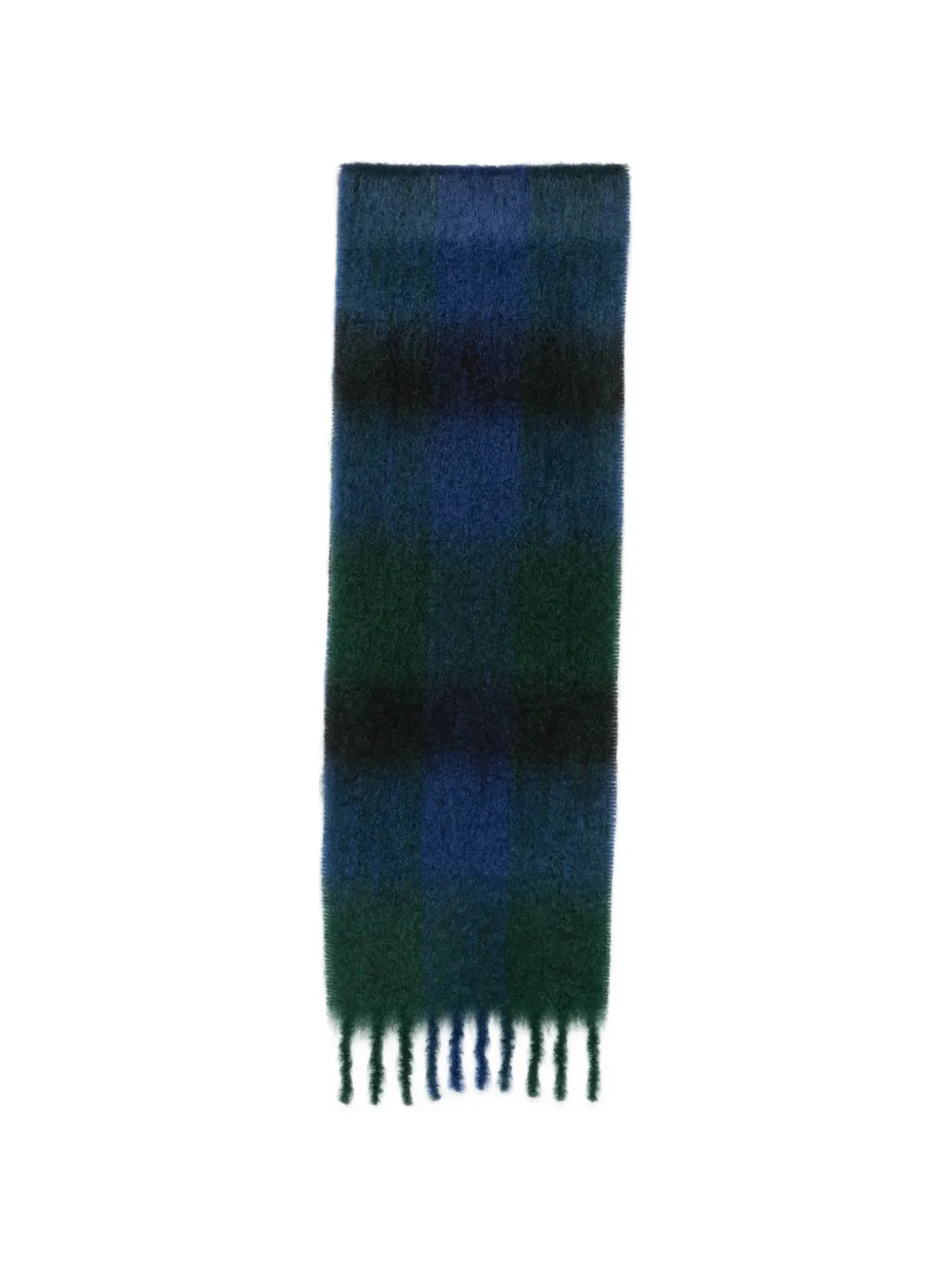 The Row Creana checked fringed scarf - Verde