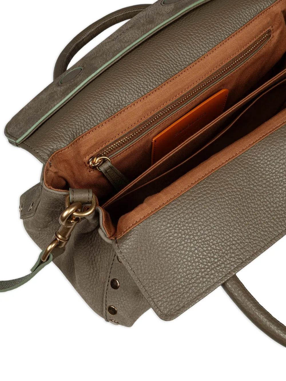 Zanellato Moretta shopper verfraaid met studs Groen