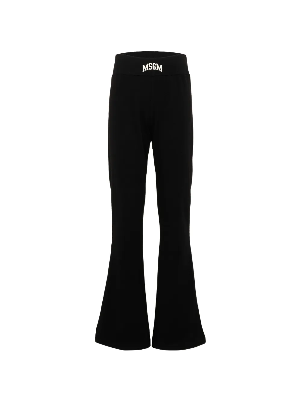 MSGM Kids logo-print flared leggings - Nero