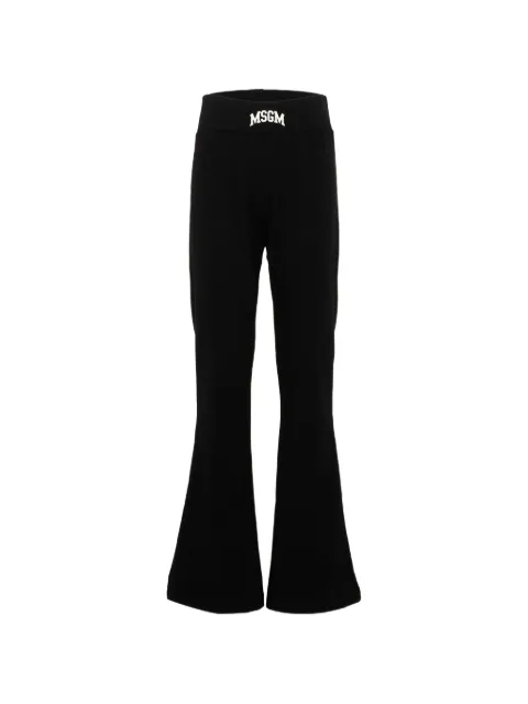 MSGM Kids logo-print flared leggings 