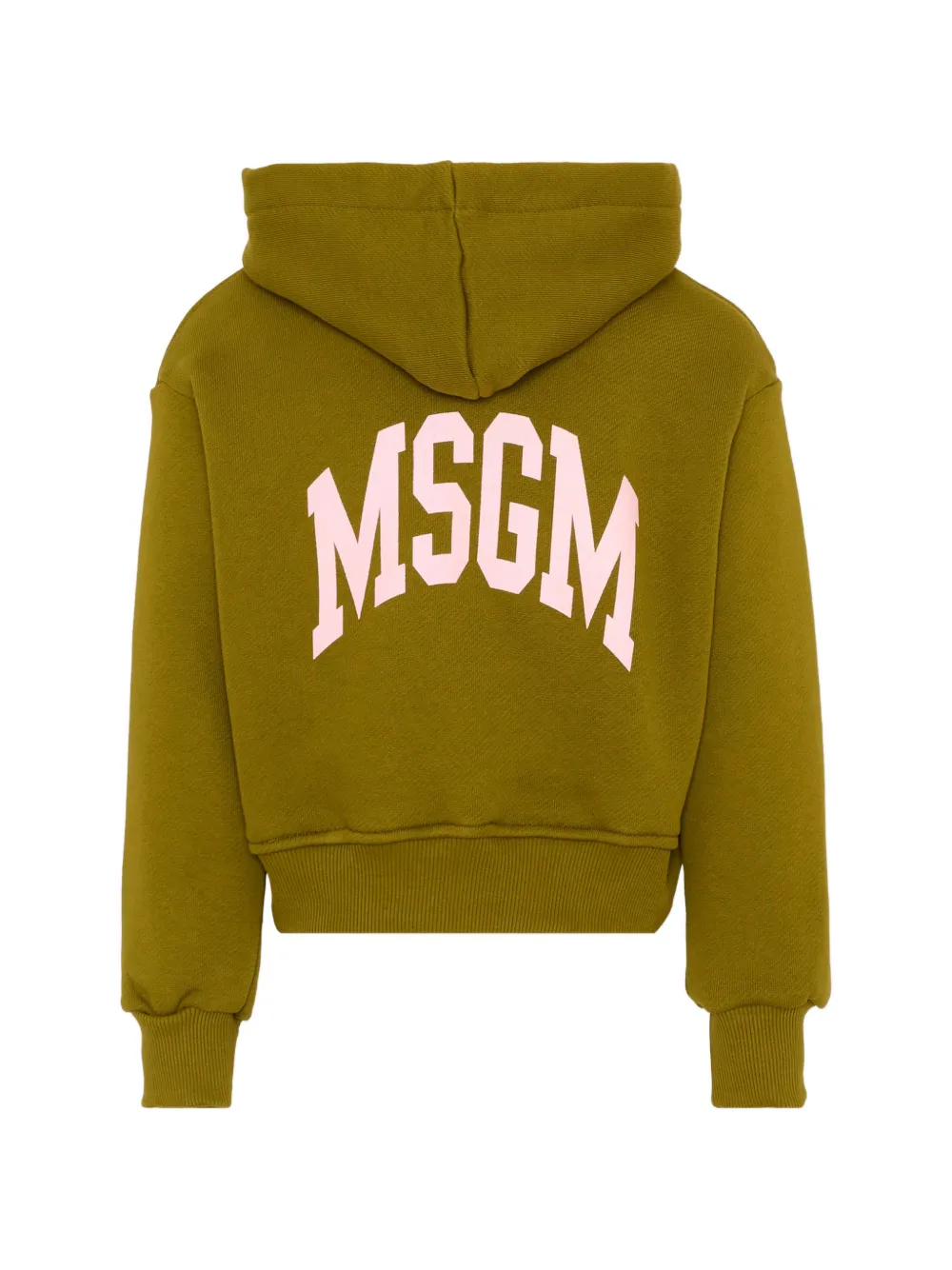 MSGM Kids Hoodie met logoprint en rits Groen