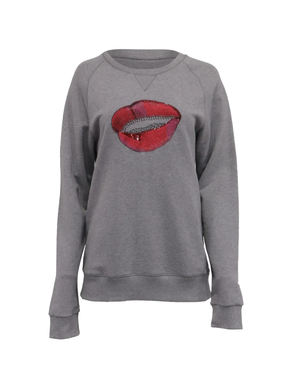 Dries Van Noten Pre-Owned sweat Lip à détails de sequins brodés - Gris Dries Van Noten Pre-Owned sweat Lip à détails de sequins brodés - Gris