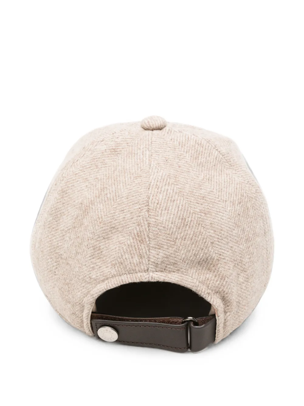 Jacob Cohën Honkbalpet met geborduurd logo en visgraatpatroon Beige