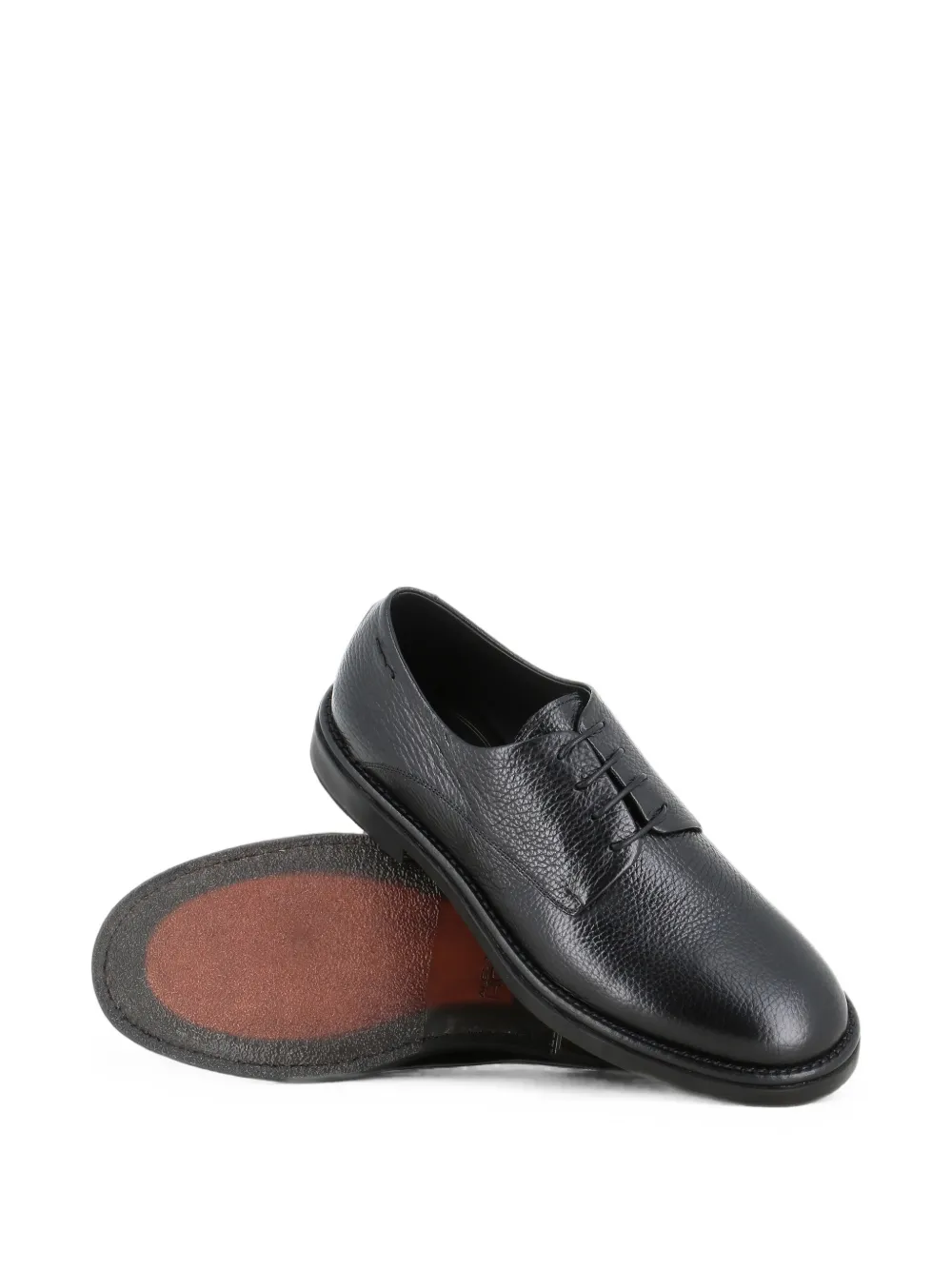 Alexander Hotto Deby grainy leather Derby shoes Zwart