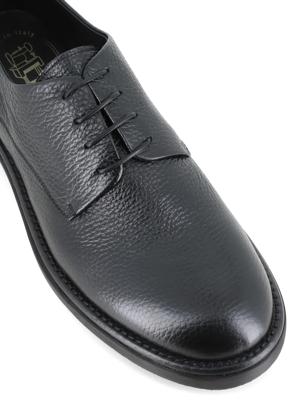Alexander Hotto Deby grainy leather Derby shoes Zwart
