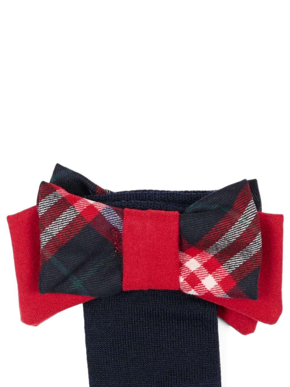 Patachou Kniehoge sokken met tartan-ruit en strik Blauw