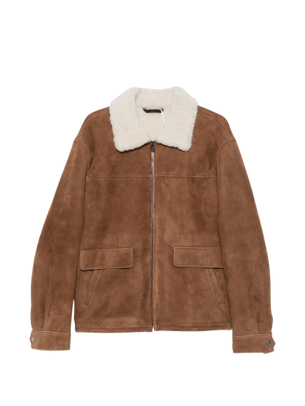 Manzoni 24 shearling-collar zip-up jacket - Braun