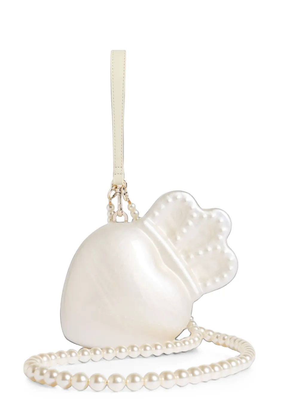 Simone Rocha Claddagh pearl clutch bag - Bianco
