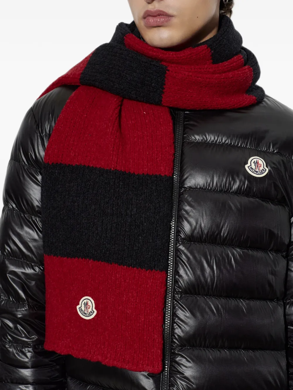 Moncler Sjaal met logopatch Rood