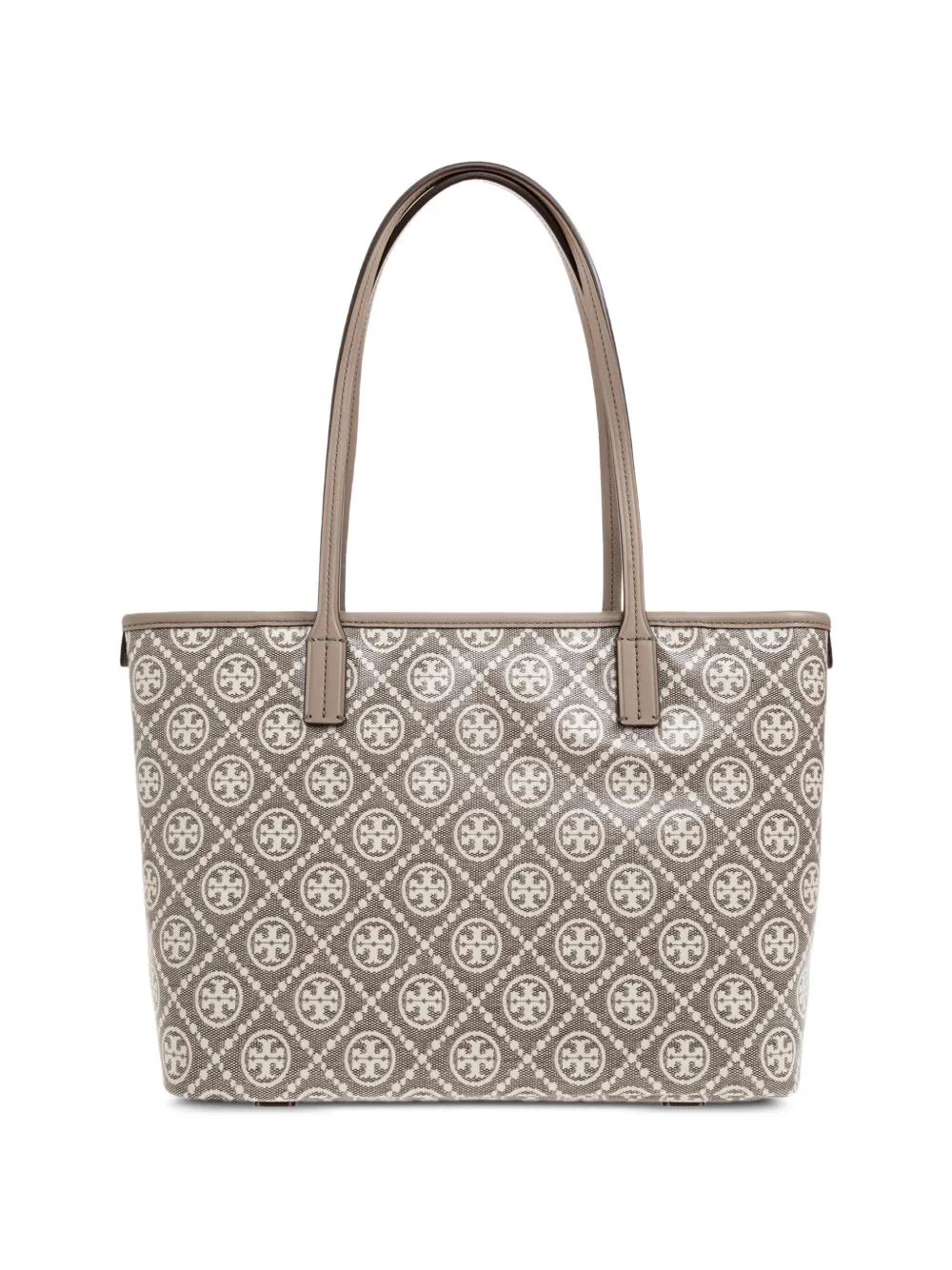 Tory Burch Kleine T Monogram shopper met rits en gecoate jacquard Grijs