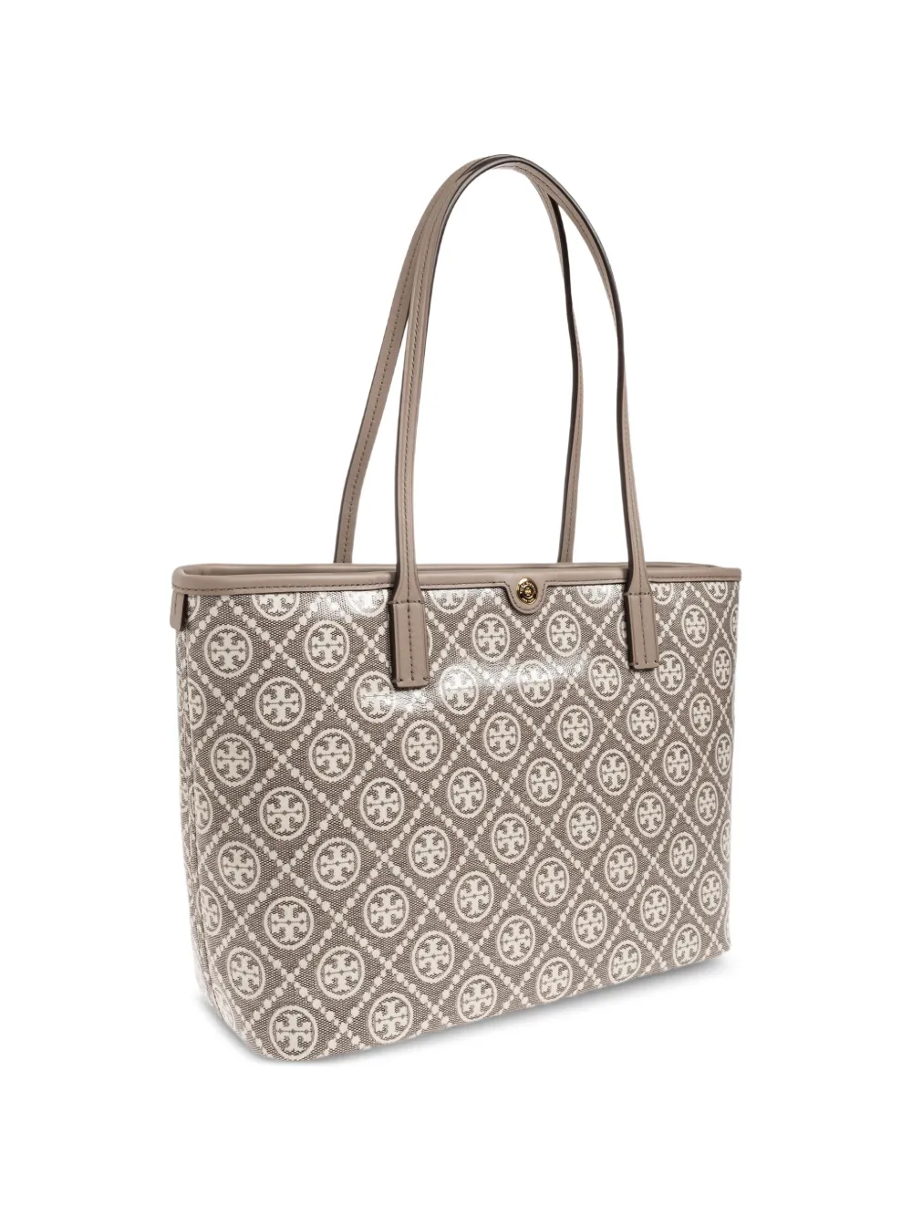 Tory Burch T Monogram Coated Jacquard Small Zip Tote | Grey | FARFETCH