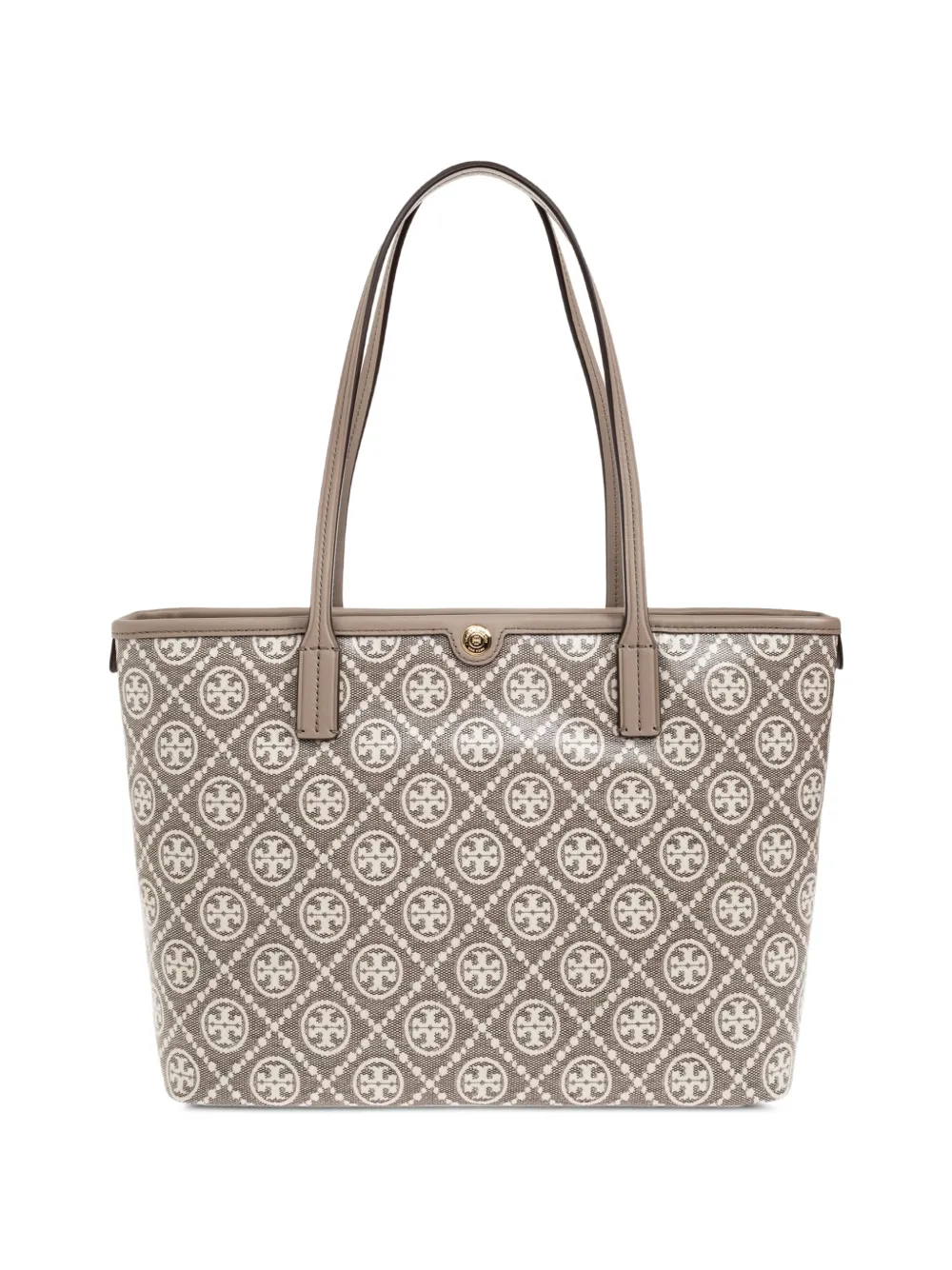 Tory Burch T Monogram coated jacquard small zip tote - Grau