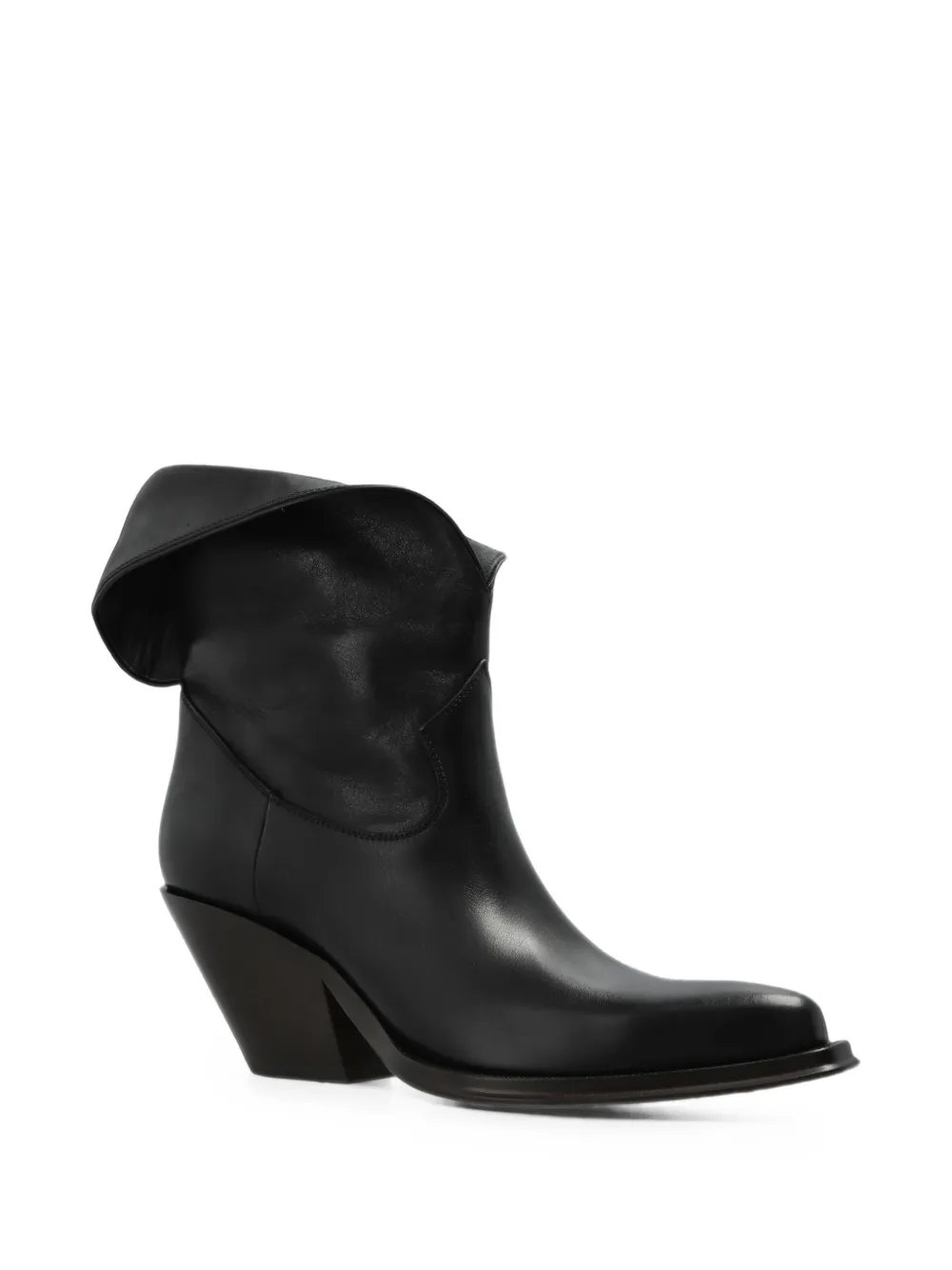 Chloé Azelan leather cowboy boots Zwart